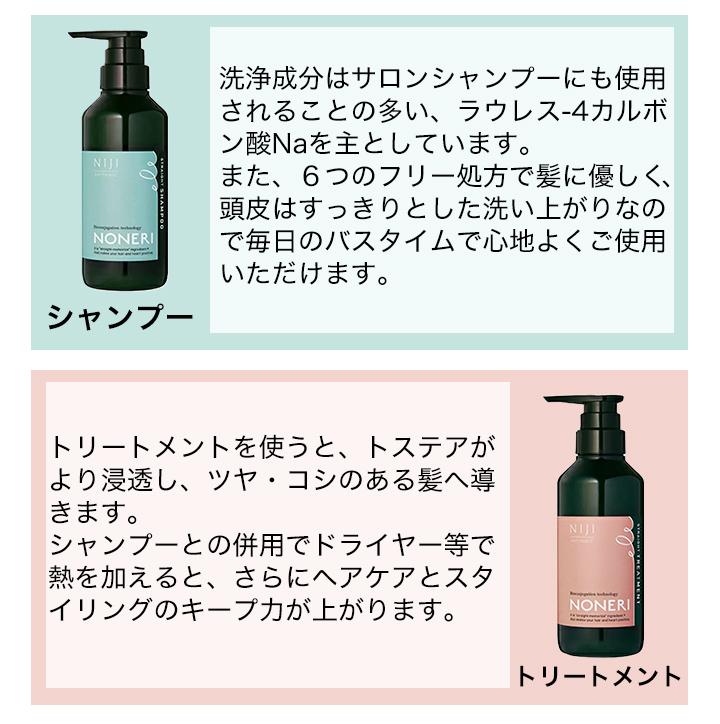美髪成分トステア配合】NONERI「ストレートシャンプー&トリートメント