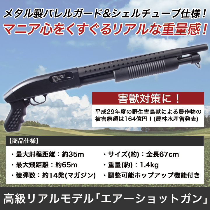 届いたその日から使える 田畑を荒らす害鳥獣を撃退するエアーショットガン 快適生活 快適生活