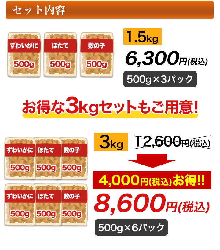 本場函館直送!数の子・ホタテ・ズワイガニの松前漬けの3種セット! 快適生活-快適生活 本場函館直送!数の子・ホタテ・ズワイガニの松前漬けの3種セット! 快適生活-快適生活