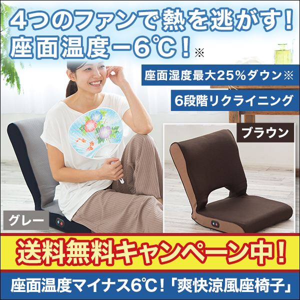 【送料無料】座面温度マイナス6℃！「爽快涼風座椅子」