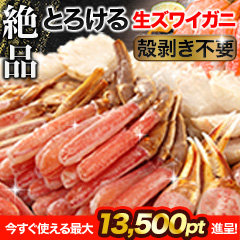 【ポイント使用でお得】絶品！生ズワイガニ剥き身欲張りセット 総重量:約1.5kg(正味1.2kg)/総重量:約3kg(正味2.4kg)/総重量:約4.5kg(正味3.6kg)