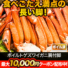 ボイルトゲズワイガニ肩付脚 総重量:約2.4kg(正味2kg)/総重量:約4.8kg(正味4kg)