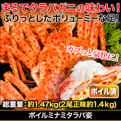 ボイルミナミタラバ姿 総重量約1.47kg(2尾正味1.4kg)
