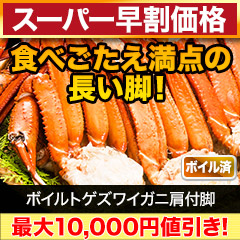 【スーパー早割価格】ボイルトゲズワイガニ肩付脚 総重量:約2.4kg(正味2kg)/総重量:約4.8kg(正味4kg)