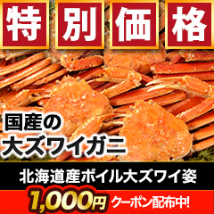 【早割価格】北海道産ボイル大ズワイ姿 総重量:約4.5kg(正味4kg)