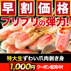 【早割価格】特大生ずわい爪肉剥き身 総重量:約1.5kg(正味1.2kg)/総重量:約3kg(正味2.4kg)