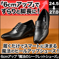 6cmアップ「魔法のシークレットシューズ」1足