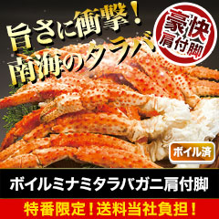 【特番・送料当社負担】ボイルミナミタラバガニ肩付脚 総重量:約1.8kg(正味1.5kg)/総重量:約3.6kg(正味3kg)