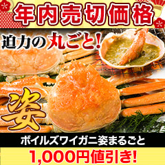 【年内売切価格】ボイルズワイガニ姿まるごと 総重量:約2.4kg(5尾 正味2kg)