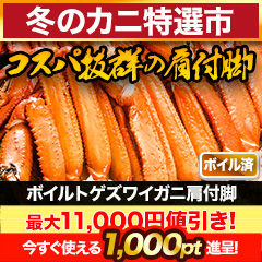 【冬のカニ特選市】ボイルトゲズワイガニ肩付脚 総重量:約2.4kg(正味2kg)/総重量:約4.8kg(正味4kg)