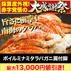 【大感謝祭】ボイルミナミタラバガニ肩付脚 総重量:約1.8kg(正味1.5kg)/総重量:約3.6kg(正味3kg)