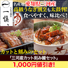 【新聞売れ筋値引き】有名高級割烹太鼓判「三河産カット刻み鰻セット」