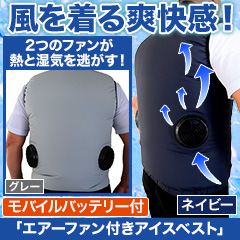 「エアーファン付きアイスベスト」+アイスパック3個