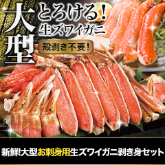 新鮮！大型お刺身用生ズワイガニ剥き身セット 総重量:約1.5kg(正味1.2kg)/総重量:約3kg(正味2.4kg)/総重量:約4.5kg(正味3.6kg)