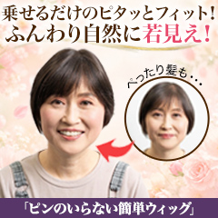 「ピンのいらない簡単ウィッグ」＋ハンディファン