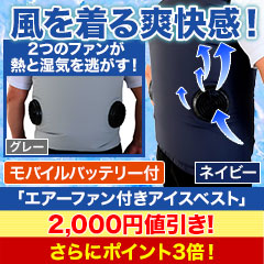 【値引き】「エアーファン付きアイスベスト」+ｱｲｽﾊﾟｯｸ3個