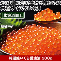 ★半額キャンペーン★【豪華ごちそう定期便月々9,980円コース】特選鮭いくら醤油漬 500g