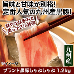 ★半額キャンペーン★【豪華ごちそう定期便月々7,980円コース】ブランド黒豚しゃぶしゃぶ 1.2kg