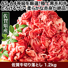 ★半額キャンペーン★【豪華ごちそう定期便月々7,980円コース】佐賀牛切り落とし 1.2kg