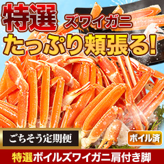 ★半額キャンペーン★【豪華ごちそう定期便月々9,980円コース】特選ボイルズワイガニ肩付き脚 総重量:約1.8kg(正味:1.5kg)