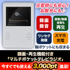 録画・再生機能付き｢マルチポケットテレビラジオ｣