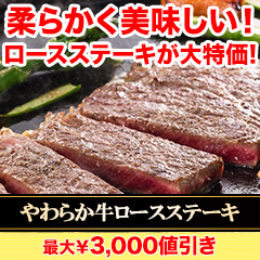 【ネット特別価格】不揃い「やわらか牛ロースステーキ」1kg/2kg