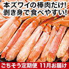 ★半額キャンペーン★【豪華ごちそう定期便月々9,980円コース】贅沢ボイルズワイガニ棒肉剥き身 総重量1kg(正味800g)