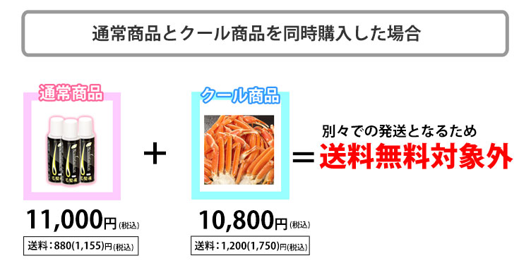 通常商品とクール商品を同時購入した場合