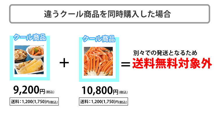 違うクール商品を同時購入した場合